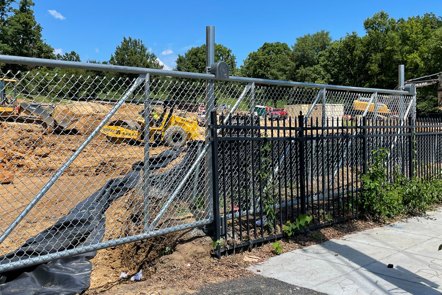 rolling gate at construction site