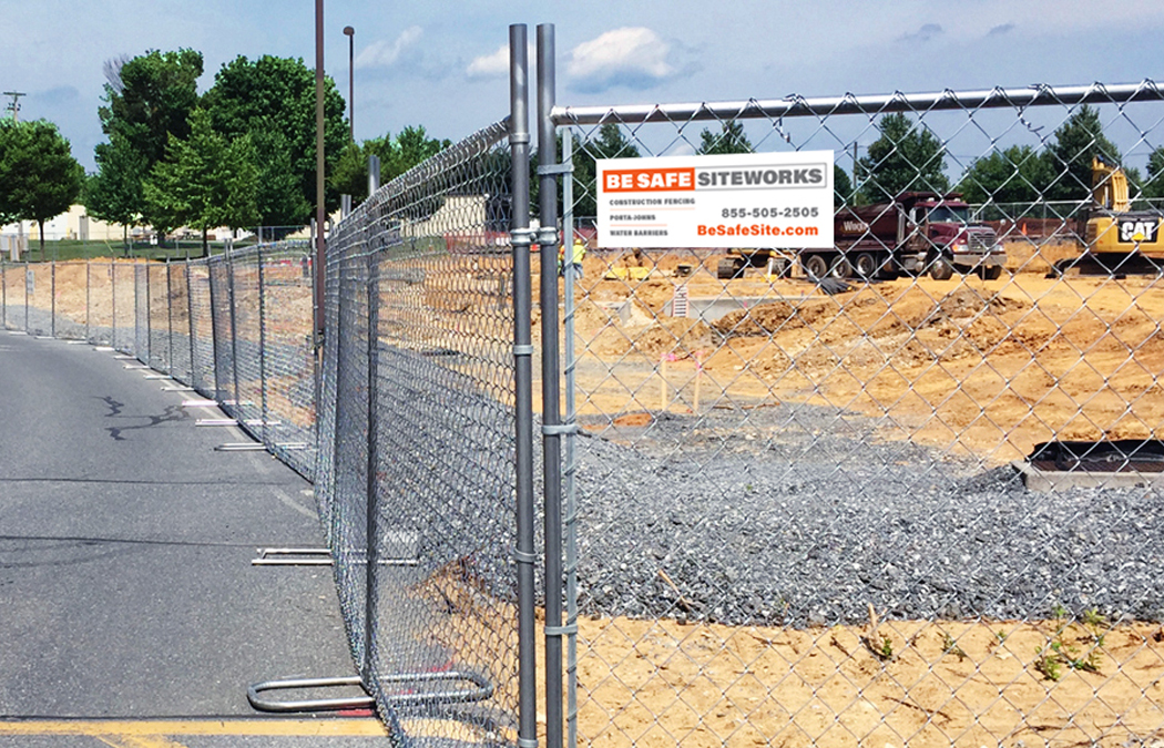 panel fence construction site-gallery panel fence protects a large construction site
